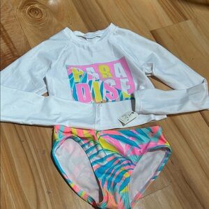 Art Class White and Multicolor Paradise Rashguard Set